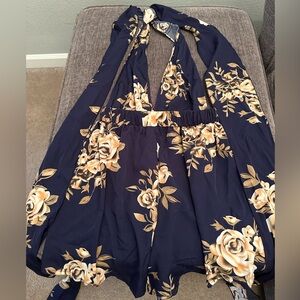 Floral Halter convertible wrap romper